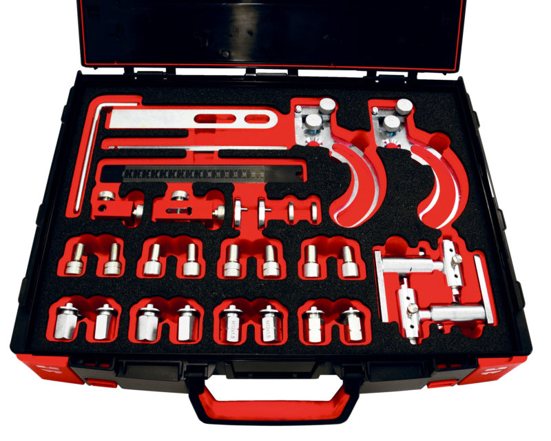 Set of 49 laser system reference measures in a sturdy case.