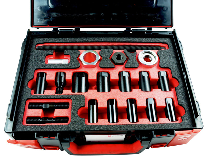 Antriebswerkzeug-Set mit 19 Teilen in Upgrade-Ausführung, sichtbar in kompakter Anordnung.
