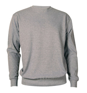 Arbeitspullover STX SWEAT ST702 in Oxford Grau mit Kängurutasche und elastischen Bündchen.