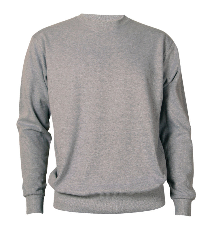 Arbeitspullover STX SWEAT ST702 in Oxford Grau mit Kängurutasche und elastischen Bündchen.