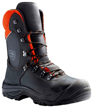 Schwarze Sicherheitsstiefel LITLLE FOREST S3 mit schnittfester Sohle und verstärkter Zehenschutzkappe