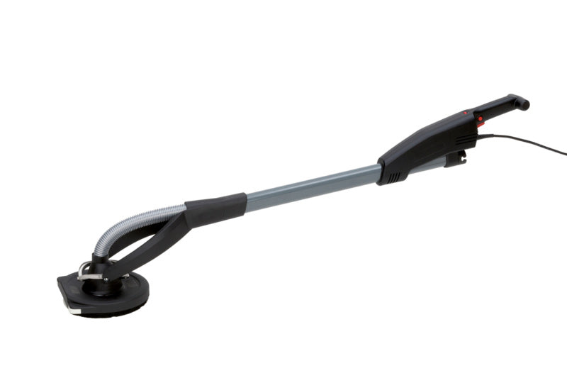 Elektro-Wand- und Deckenschleifer mit flexiblem Schleifkopf und integriertem Staubabsaugmechanismus.