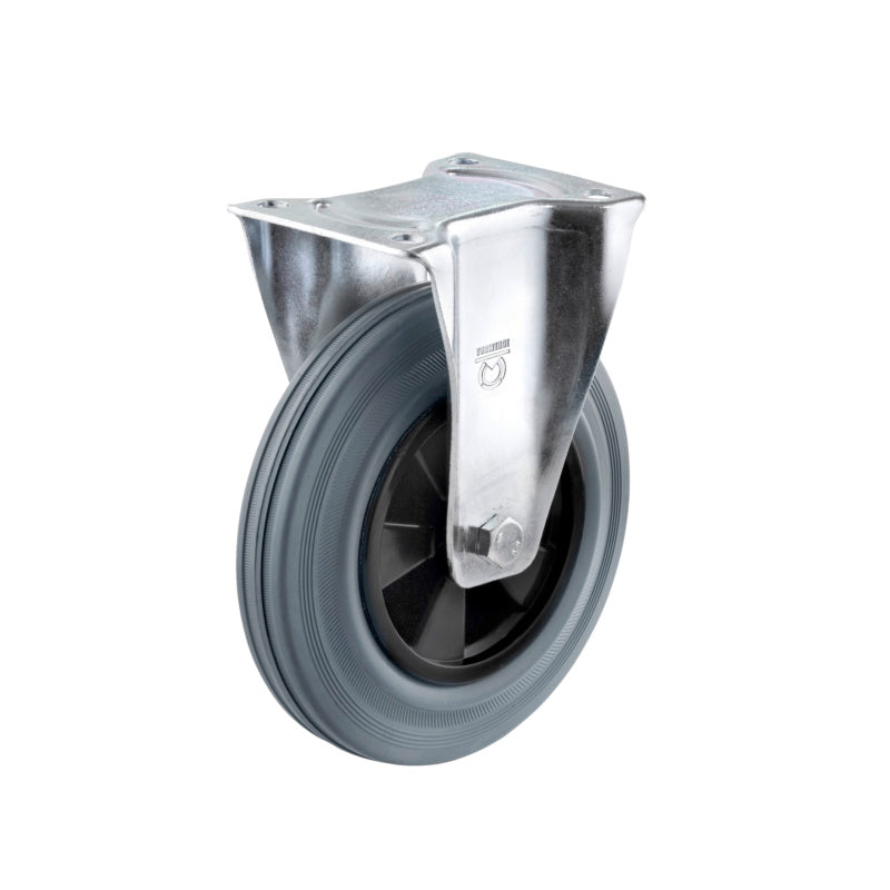 Bild der BOCKROLL-F.TRAN-VOLLGU-SPURL-Rolle mit 160 mm Durchmesser und robuster Konstruktion.