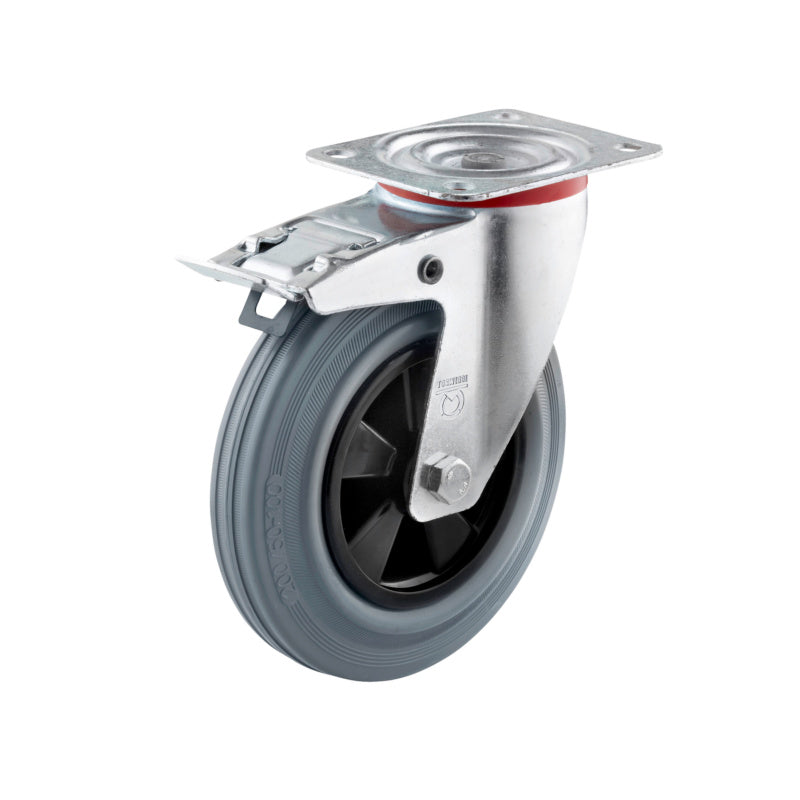 Lenkrolle mit Vollgummilauffläche und 160 mm Durchmesser für Transportmittel Zubehör