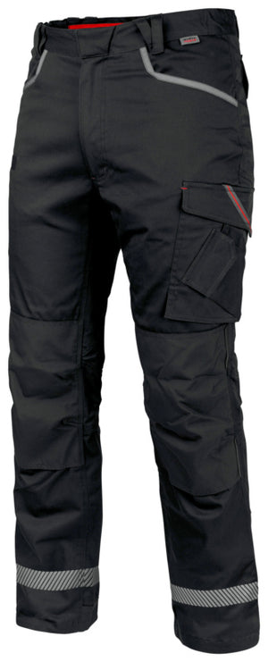 Anthrazitfarbene Winterstretch-Bundhose mit elastischem Bund und praktischen Taschen.