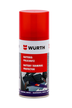 Batteriepol Wartung-BATTPOLSHTZ-150ML in einer 150 ml Sprühflasche für die Batteriewartung.