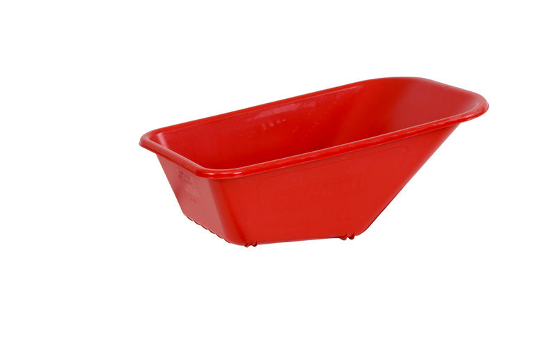 Rote Polypropylen-Wanne für Schubkarre mit 100 Litern Volumen und einfacher Handhabung.