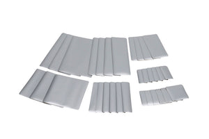 Set of mobile silver units with a sleek design and modern finish.