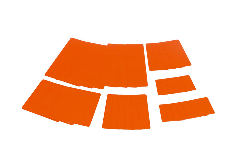 Orange mobile phone cleaning set with multiple cleaning tools and accessories visible