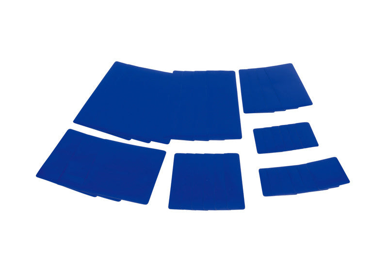 Set of mobile units in ultramarine blue color, featuring sleek design and functional storage.