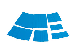 Set of light blue mobile units with a sleek design and practical features.