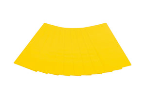 Gelb beschichtetes Zinkblech in der Größe 500x210mm, mit glatter Oberfläche.