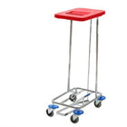 Meditrans Wäschesammler laundry cart with red lid and pedal, 60-liter capacity, on wheels