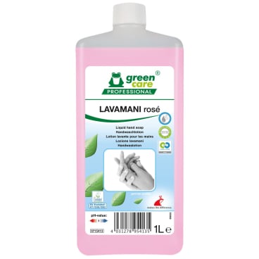 LAVAMANI Rosé Handdesinfektionsmittel in 1L Flasche.