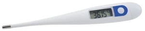 Digitales Fieberthermometer mit 4-stelligem Display und flexiblem Messkopf.
