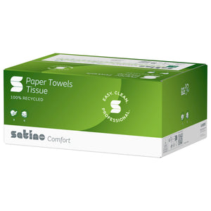 Satino Comfort Handtuchpapier aus 2-lagigem Recyclingpapier.