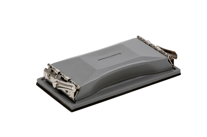 Schleifklotz in rechteckiger Form, 212 x 105 mm, mit ergonomischem Griff für komfortables Schleifen.