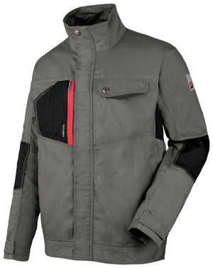 Graue BUNDJACKE NATURE mit mehreren Taschen, schützendem Kragen und verstellbaren Bündchen.