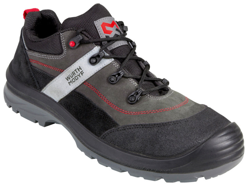 Sicherheitshalbschuh S3L CORVUS in Grau mit Stahlkappe und rutschfester Sohle.