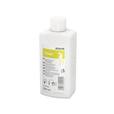 Ecolab Silona 500 ml bottle with a yellow label.