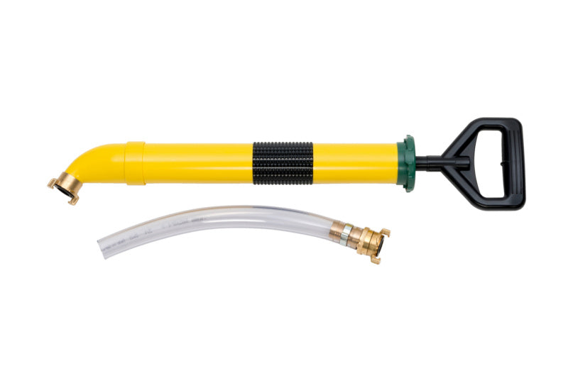 Robuste Saug- und Druckspritze mit ergonomischem Griff für präzises Fördern von Flüssigkeiten.