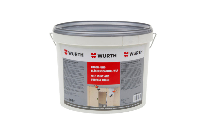 Spachtelmasse-Bau-SPACHTMAS in einem Eimer, ideal für glatte Oberflächen und einfache Anwendung.