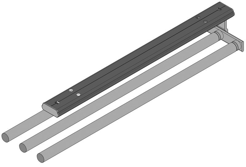 Schrankausstattung für Badezimmer mit praktischen Fächern und Halterungen aus robustem Material.