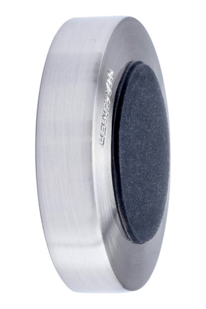 Türstopper in Edelstahl-Optik mit 38 mm Durchmesser und rutschfester Unterseite.