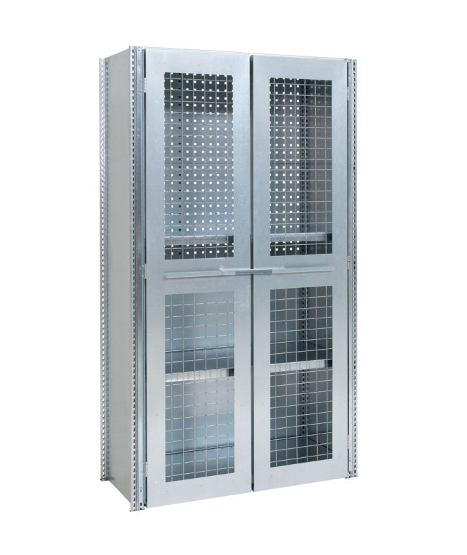 Robustes Fachbodenregal aus Stahl mit verstellbaren Böden und modularer Anbaumöglichkeit