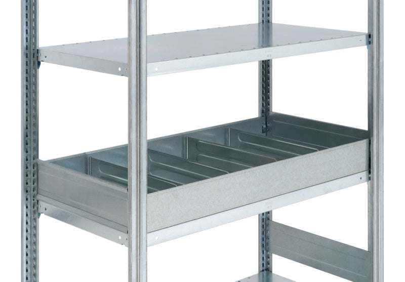 Fachbodenregal Zubehör- SCHUETTGUTLST-F.STERGL-VORN/HI-1005MM     Verpackungsinhalt    1 Einheit