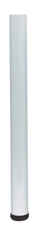 Weißes Tischbein TIBEIN mit 80 mm Durchmesser, höhenverstellbar von 705 mm bis 735 mm.