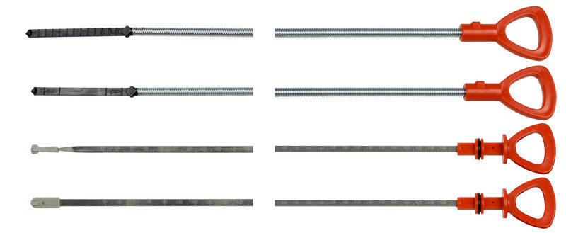 Vierteiliges Ölmesst-Set mit MB VP 1 Einheiten in verschiedenen Größen und Formen.