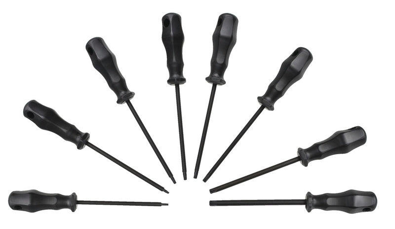 Schraubendreher-Set mit acht verschiedenen TS-Profil Schraubendrehern in Halterung