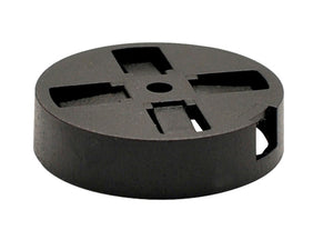 Möbelgleiter mit 30 mm Durchmesser in Schwarz, ideal zum Schutz empfindlicher Böden.