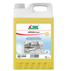 Zwei 5-Liter-Kanister APESIN FOOD Reiniger für lebensmittelgeeignete Oberflächen.