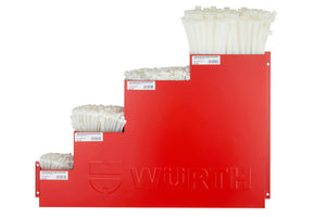 Black cable ties in various lengths for organizing and securing cables.