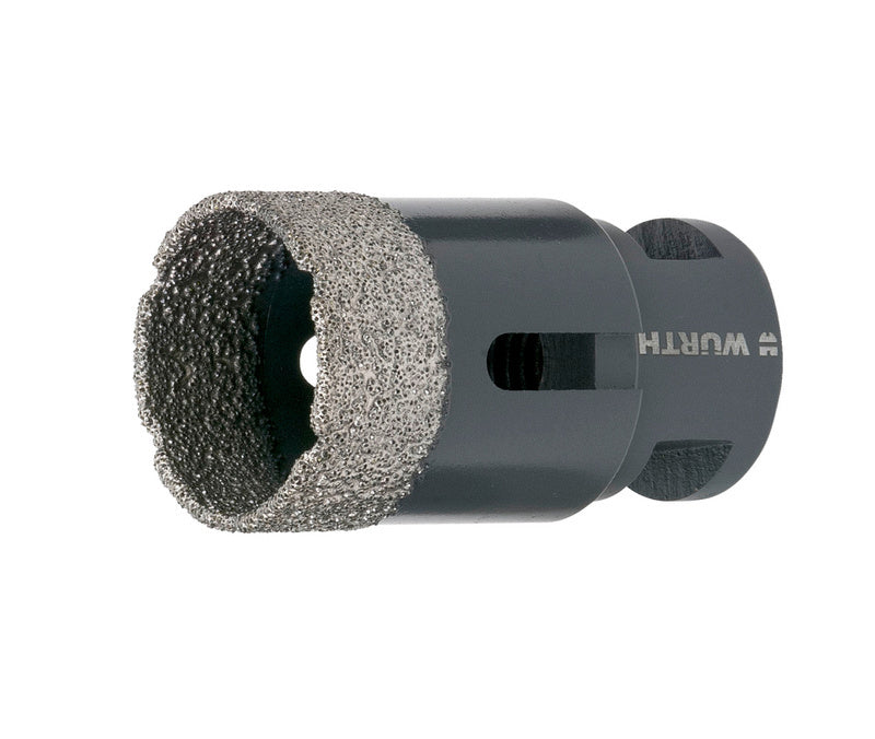 Trockenbohrkrone mit Diamantsegmenten und M14-Gewinde für präzises Bohren in Fliesen.