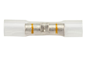 Gelbfarbige Stosverbindungen für Schrimps mit einer Größe von 4,0-6,0 mm in 25 Einheiten.