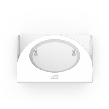 Tork Small Pack Spender in Weiß mit ovaler Öffnung.