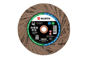 Lamellenfächerschleifscheibe LFSHLFSHB LL ST/A2 mit speziellen Lamellen für effizientes Schleifen.