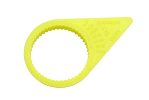 Sicherheitsanzeiger für Kfz-Räder in fluoreszierendem Gelb mit 44 mm Durchmesser.