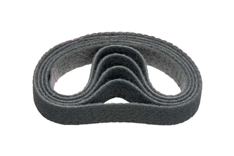 Fünf Schleifbänder Vlies K400 sehr fein 40x675 mm für feines Schleifen auf Metall und Holz.