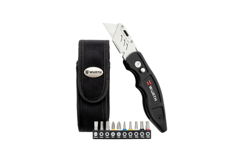 Messer Sortiment/Set- MESS-SET-M.TRAPEZKLINGE-BITS-TASCHE     Verpackungsinhalt    1 Einheit