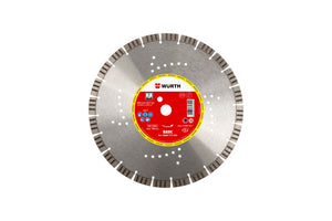 Diamanttrennscheibe mit 350 mm Durchmesser und 25,4 mm Bohrung für präzise Schnitte.