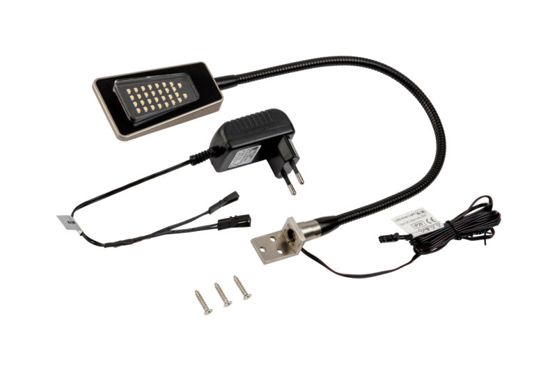 Schwarze LED-Schlafzimmerleuchte mit modernem Design und Dimmfunktion zur stimmungsvollen Beleuchtung.