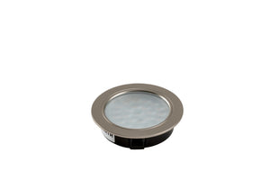 LED-Einbauleuchte mit schlankem Design und warmem Licht, ideal für verschiedene Räume.