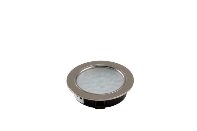 LED-Einbauleuchte mit schlankem Design und warmem Licht, ideal für verschiedene Räume.