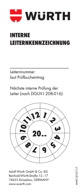 Zubehör Leitern-PRUEFPLKT-F.LEI     Verpackungsinhalt    10 Einheit