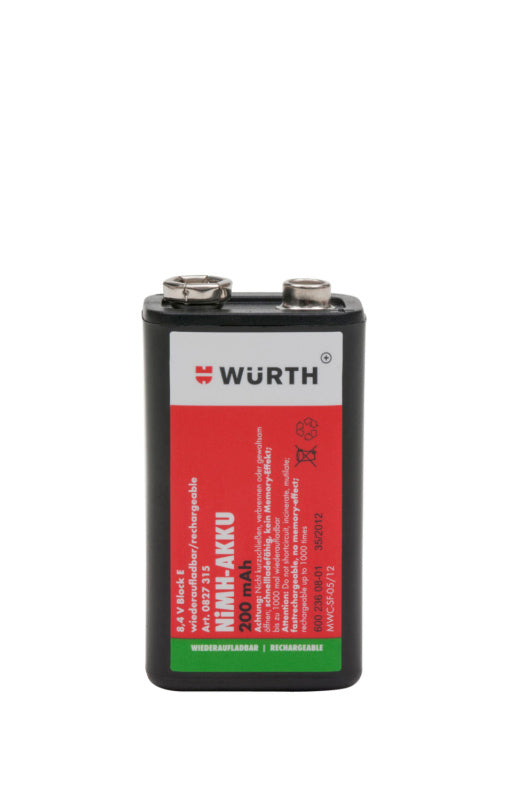 Akku-Nickel-Metallhydrid-Akku in schwarzem Gehäuse, ideal für Werkzeuge und DIY-Projekte.