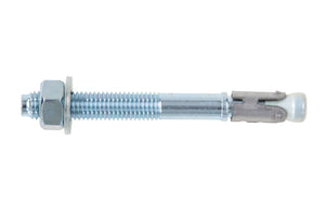 Fünf robuste DBL-(W-FAZ/S)-(A2K)-100-M24X260 Metallteile mit M24x260 mm und A2K-Oberfläche.